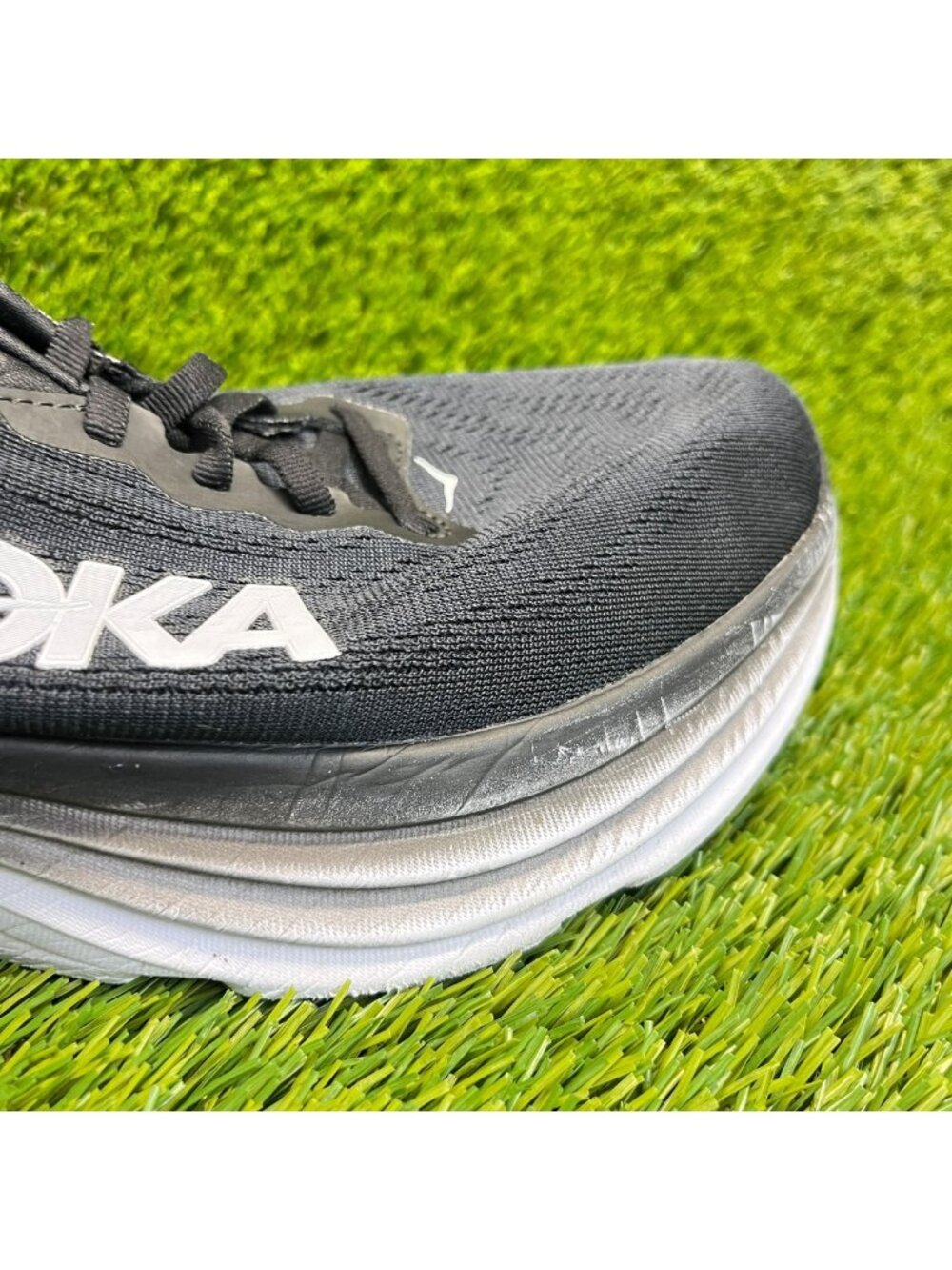 Hoka One One Bondi 8 Womens Size 10D Black White Athletic Running Shoes Sneakers - Picture 3 of 12